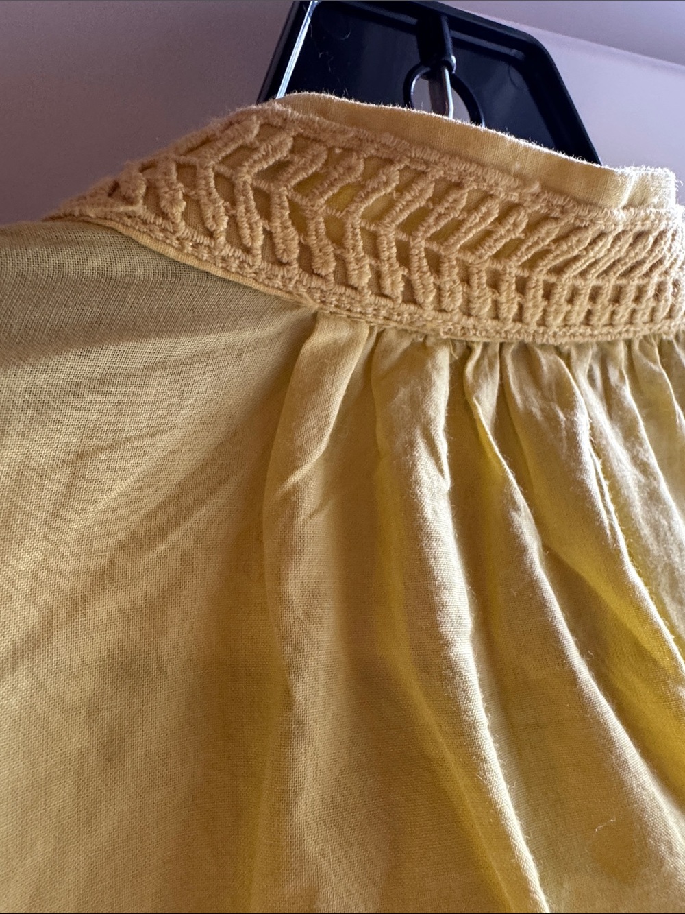 Jessica Simpson Yellow Ruffle Eyelet Button-Up Blouse - Picture 4 of 6